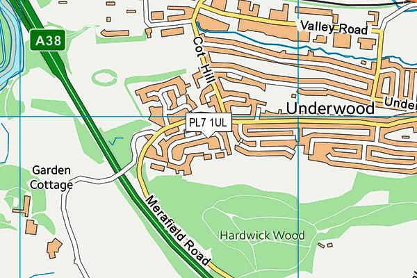 PL7 1UL map - OS VectorMap District (Ordnance Survey)