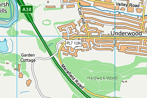 PL7 1UN map - OS VectorMap District (Ordnance Survey)