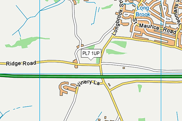 PL7 1UP map - OS VectorMap District (Ordnance Survey)