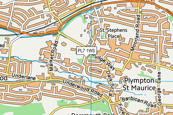 PL7 1WS map - OS VectorMap District (Ordnance Survey)