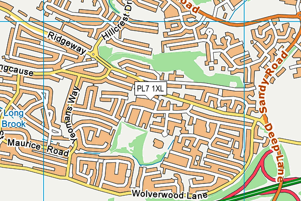 PL7 1XL map - OS VectorMap District (Ordnance Survey)