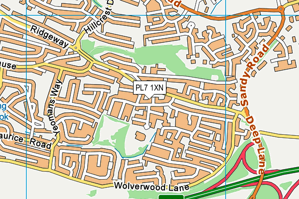 PL7 1XN map - OS VectorMap District (Ordnance Survey)