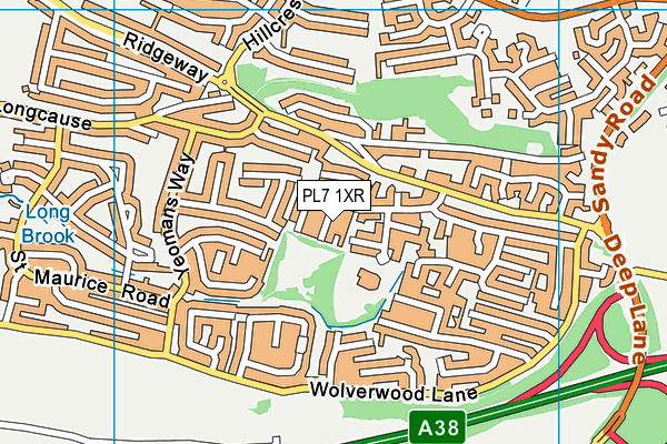 PL7 1XR map - OS VectorMap District (Ordnance Survey)