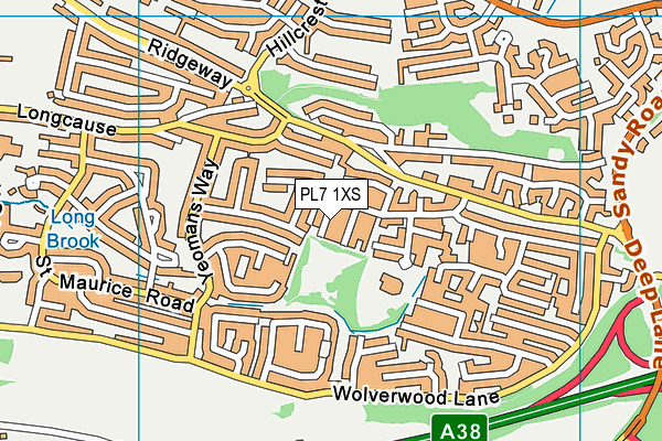 PL7 1XS map - OS VectorMap District (Ordnance Survey)