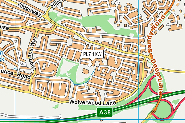 PL7 1XW map - OS VectorMap District (Ordnance Survey)