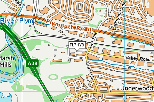 PL7 1YB map - OS VectorMap District (Ordnance Survey)