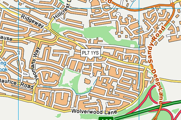 PL7 1YS map - OS VectorMap District (Ordnance Survey)
