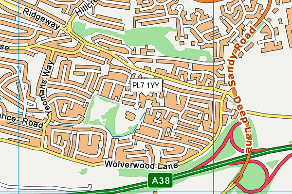 PL7 1YY map - OS VectorMap District (Ordnance Survey)