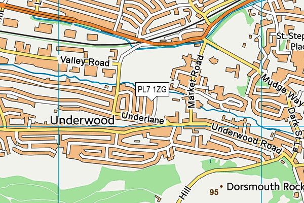 PL7 1ZG map - OS VectorMap District (Ordnance Survey)