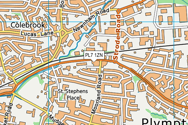 PL7 1ZN map - OS VectorMap District (Ordnance Survey)