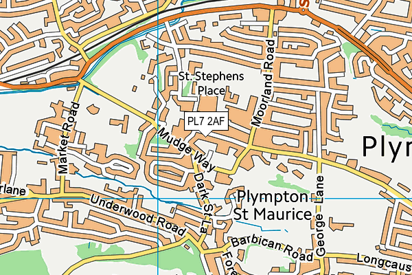 PL7 2AF map - OS VectorMap District (Ordnance Survey)