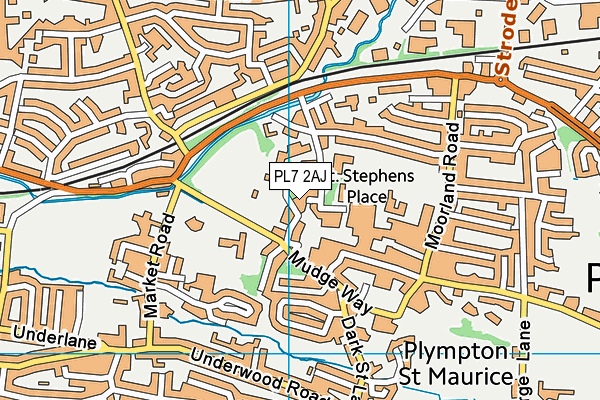 PL7 2AJ map - OS VectorMap District (Ordnance Survey)