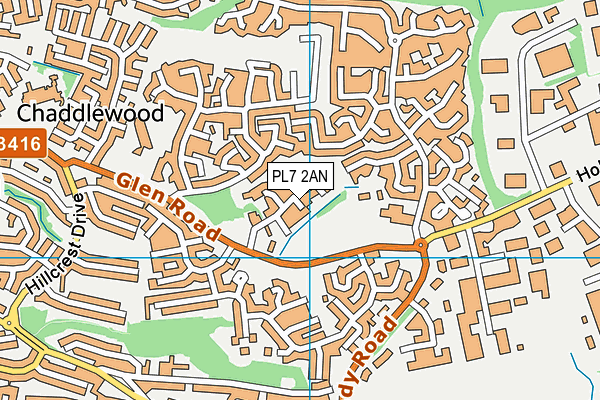 PL7 2AN map - OS VectorMap District (Ordnance Survey)