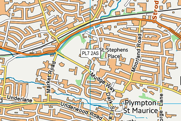 Plympton Cricket Club map (PL7 2AS) - OS VectorMap District (Ordnance Survey)