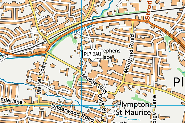 PL7 2AU map - OS VectorMap District (Ordnance Survey)