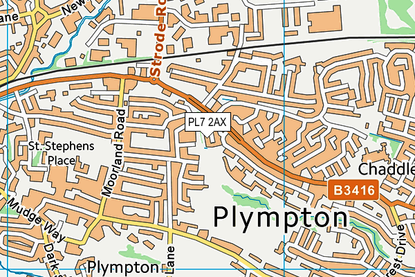 PL7 2AX map - OS VectorMap District (Ordnance Survey)