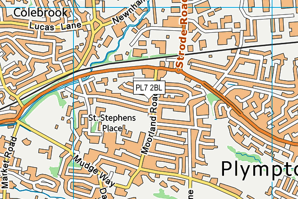 PL7 2BL map - OS VectorMap District (Ordnance Survey)