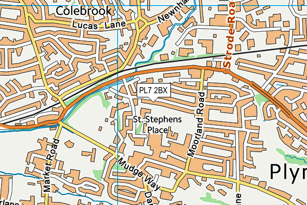 PL7 2BX map - OS VectorMap District (Ordnance Survey)