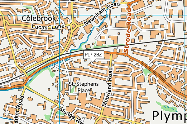PL7 2BZ map - OS VectorMap District (Ordnance Survey)