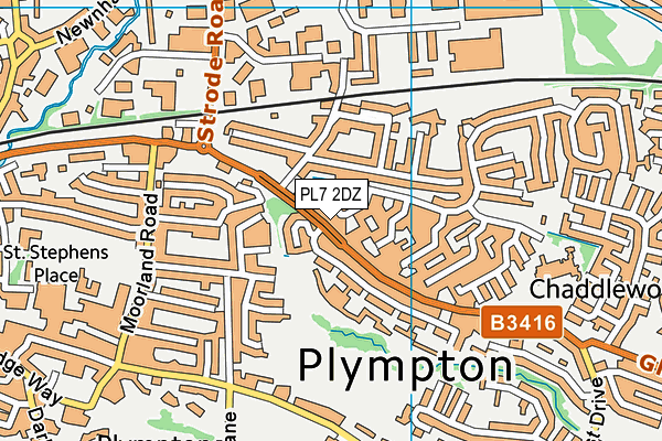 PL7 2DZ map - OS VectorMap District (Ordnance Survey)