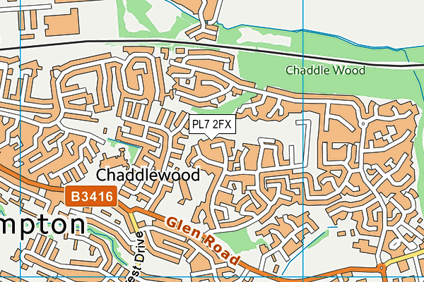 PL7 2FX map - OS VectorMap District (Ordnance Survey)