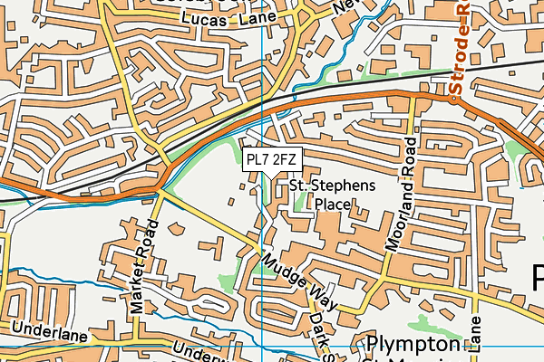 PL7 2FZ map - OS VectorMap District (Ordnance Survey)