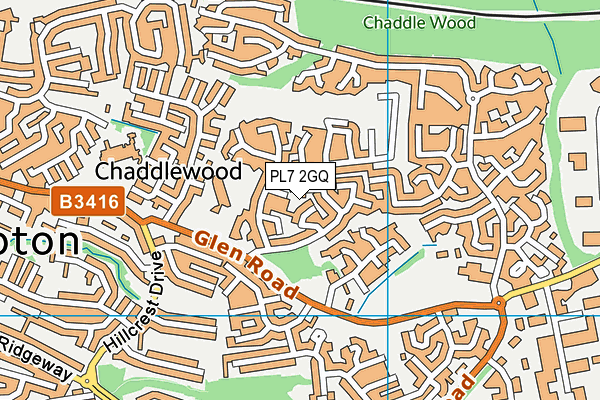 PL7 2GQ map - OS VectorMap District (Ordnance Survey)