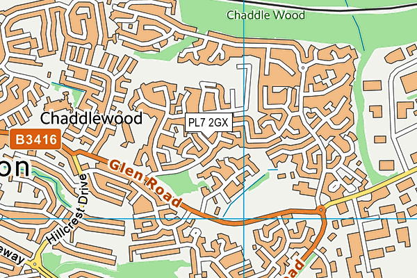 PL7 2GX map - OS VectorMap District (Ordnance Survey)