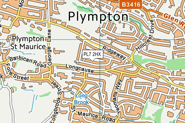 PL7 2HX map - OS VectorMap District (Ordnance Survey)