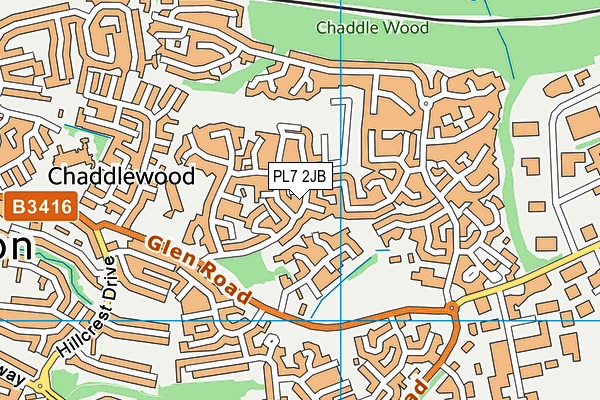 PL7 2JB map - OS VectorMap District (Ordnance Survey)