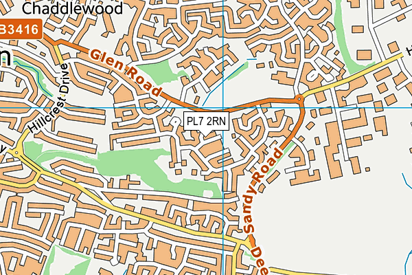 PL7 2RN map - OS VectorMap District (Ordnance Survey)