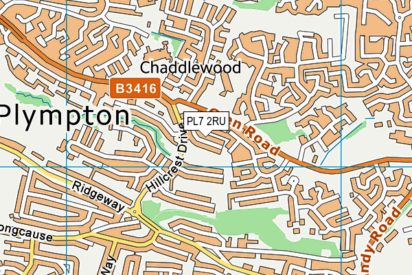 PL7 2RU map - OS VectorMap District (Ordnance Survey)