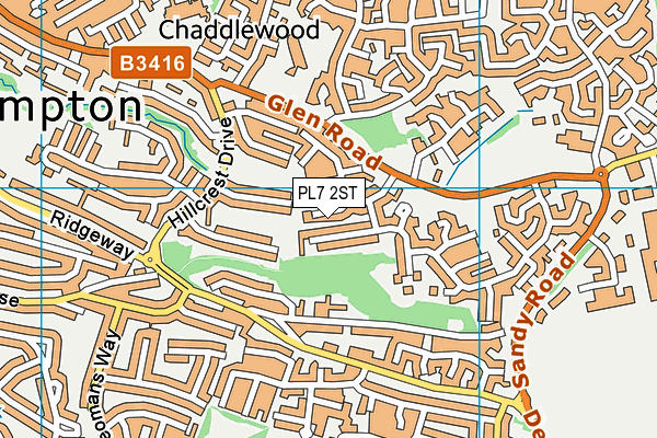 PL7 2ST map - OS VectorMap District (Ordnance Survey)