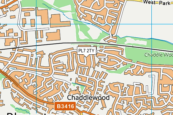 PL7 2TY map - OS VectorMap District (Ordnance Survey)