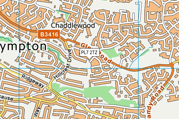 PL7 2TZ map - OS VectorMap District (Ordnance Survey)