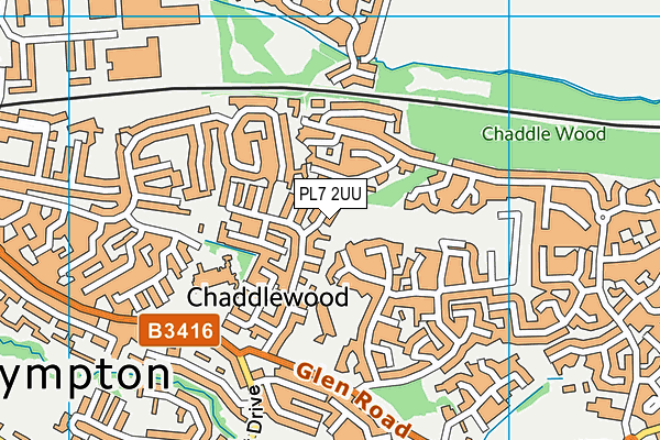 PL7 2UU map - OS VectorMap District (Ordnance Survey)