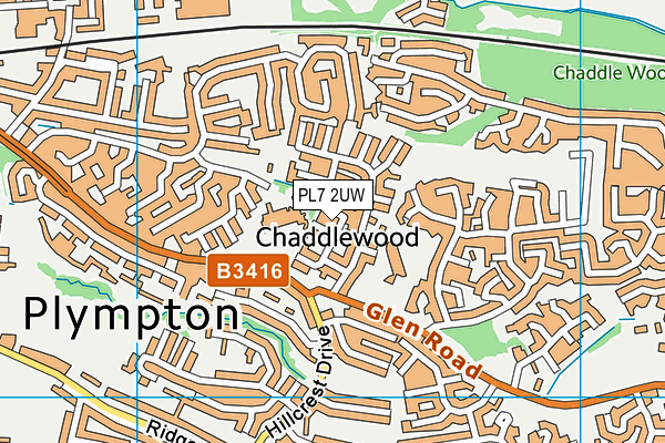 PL7 2UW map - OS VectorMap District (Ordnance Survey)