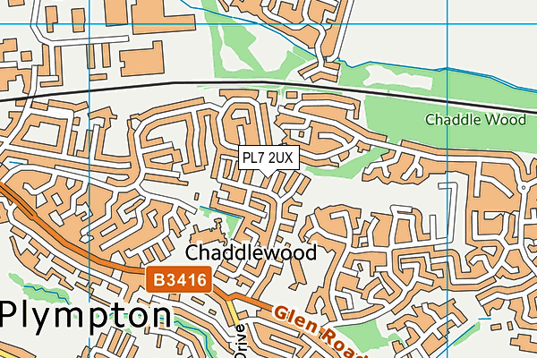 PL7 2UX map - OS VectorMap District (Ordnance Survey)