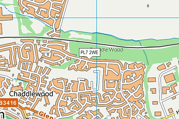 PL7 2WE map - OS VectorMap District (Ordnance Survey)