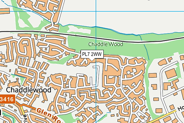 PL7 2WW map - OS VectorMap District (Ordnance Survey)