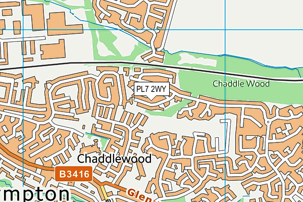 PL7 2WY map - OS VectorMap District (Ordnance Survey)