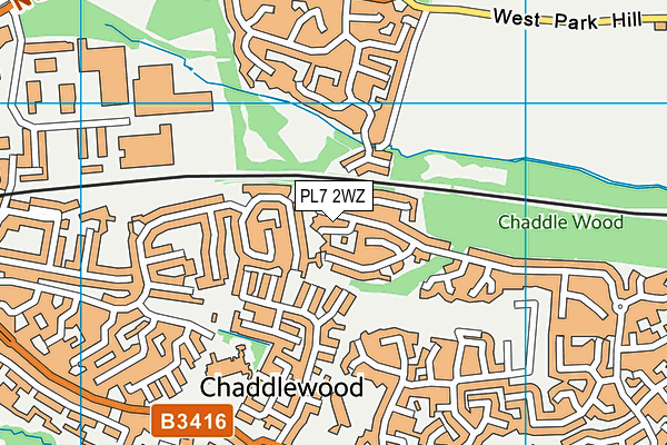 PL7 2WZ map - OS VectorMap District (Ordnance Survey)