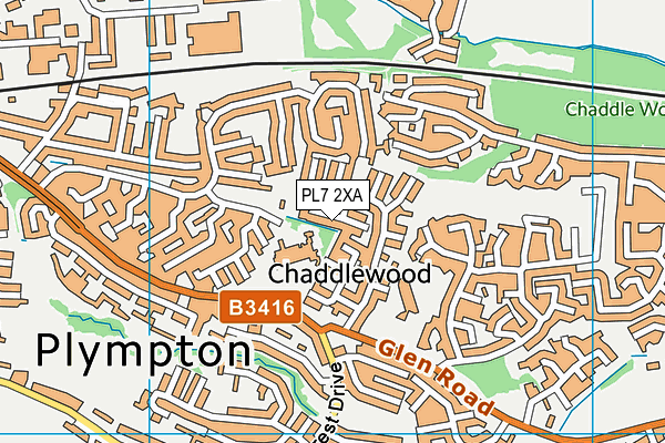 PL7 2XA map - OS VectorMap District (Ordnance Survey)