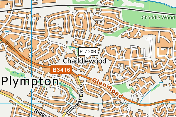 PL7 2XB map - OS VectorMap District (Ordnance Survey)