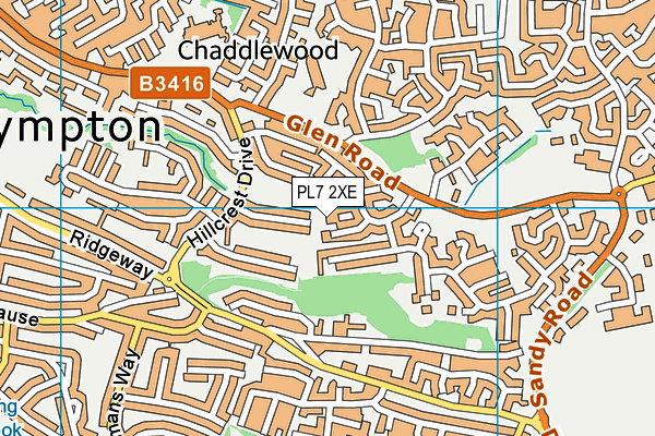 PL7 2XE map - OS VectorMap District (Ordnance Survey)