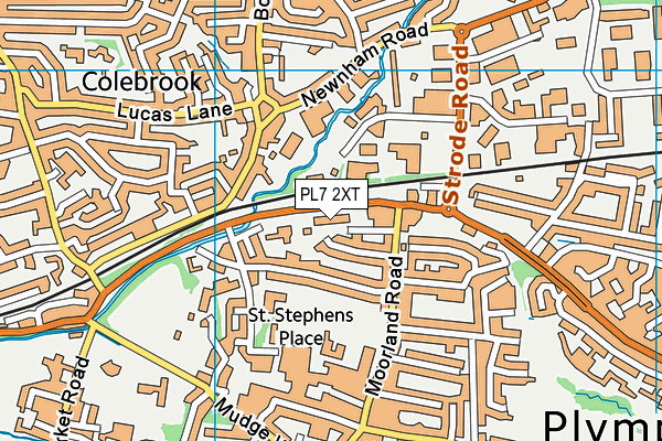 PL7 2XT map - OS VectorMap District (Ordnance Survey)