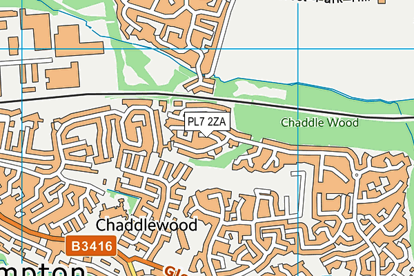 PL7 2ZA map - OS VectorMap District (Ordnance Survey)