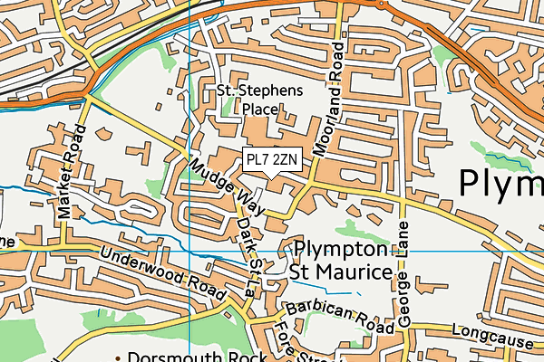 PL7 2ZN map - OS VectorMap District (Ordnance Survey)