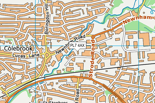 PL7 4AX map - OS VectorMap District (Ordnance Survey)