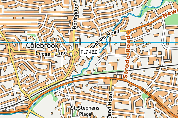 PL7 4BZ map - OS VectorMap District (Ordnance Survey)